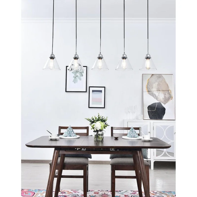 Histoire 5 light chrome Pendant