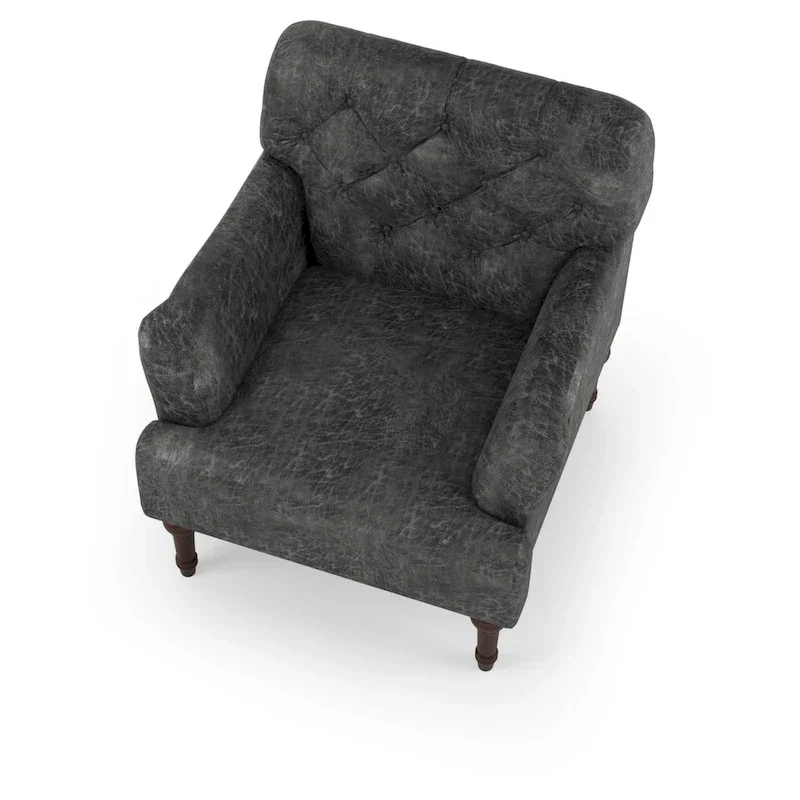 Purani Transitional Vinyl Tufted Wide Accent Chair with T-cushion by Furniture of America