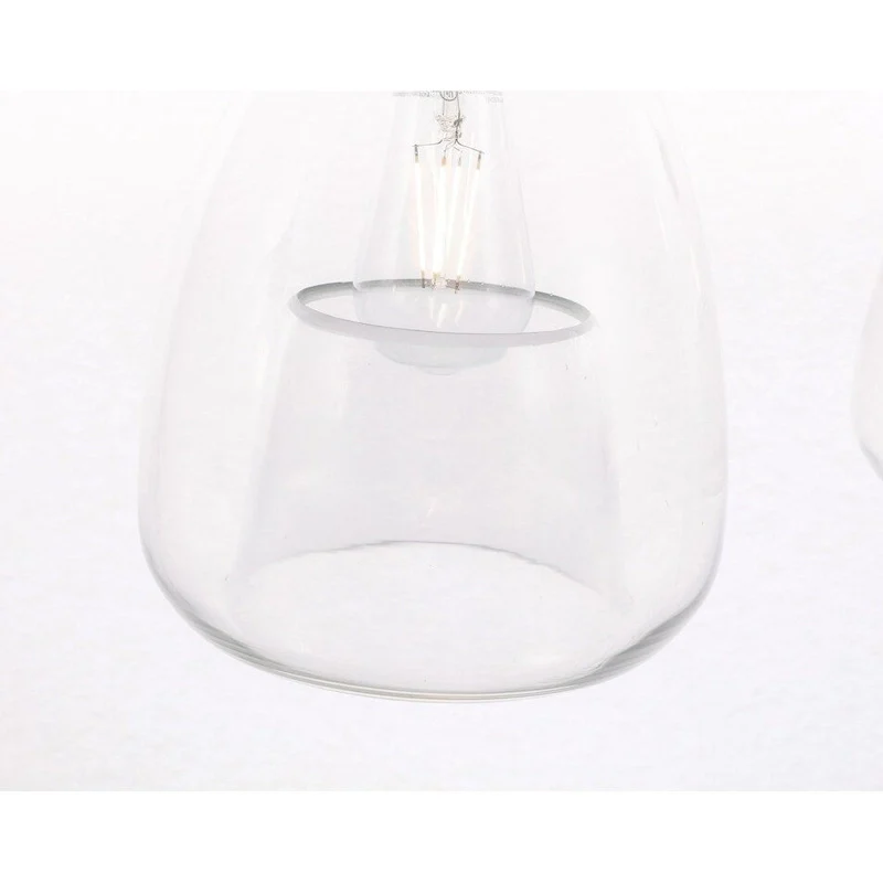 Elise 36-Inch 3-Light Clear Pendant - Black