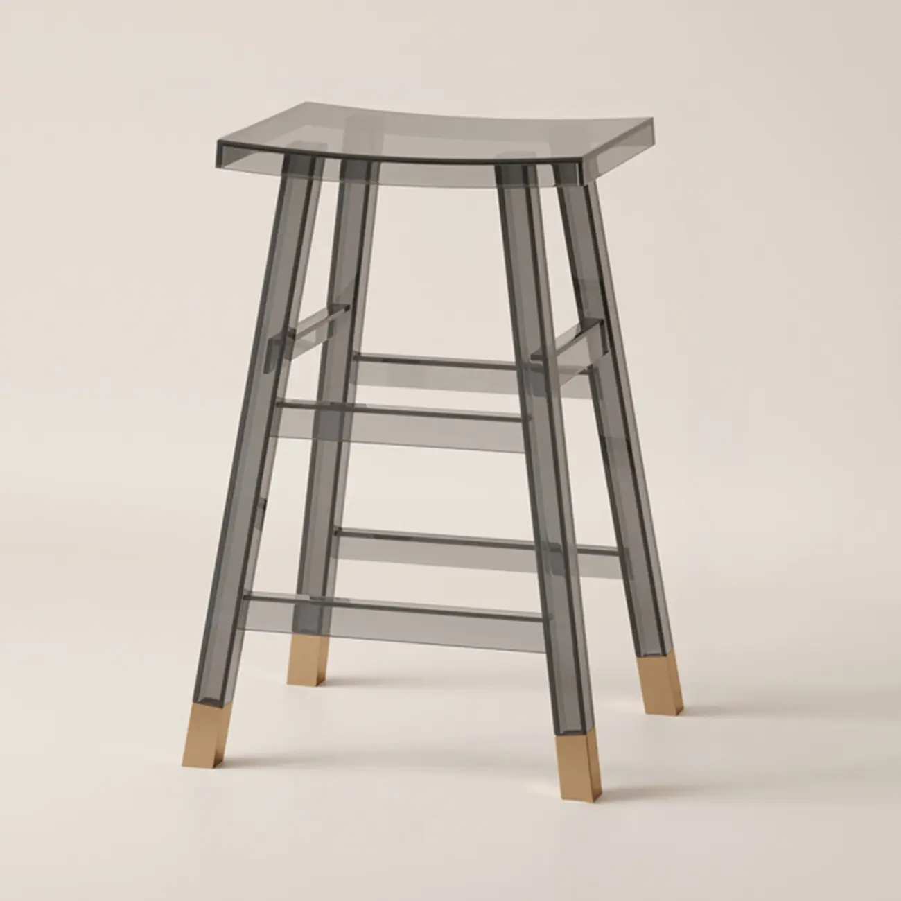 Saddle Acrylic Counter Height Backless Bar Stools