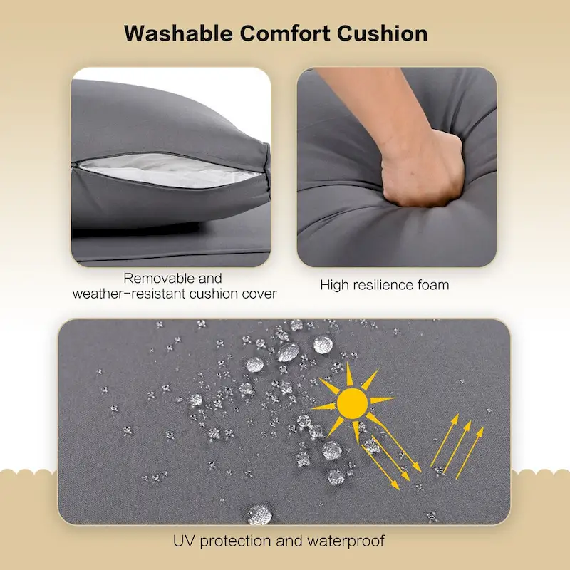 Mid-Century Modern 4-Piece Patio Set: Acacia Wood Loveseat, Chairs & Table