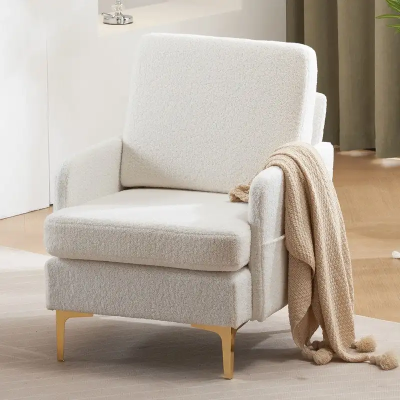 Upholstered Linen Accent Armchair