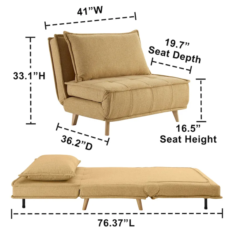 Art Leon Modern Modular Convertible Sofa Chair
