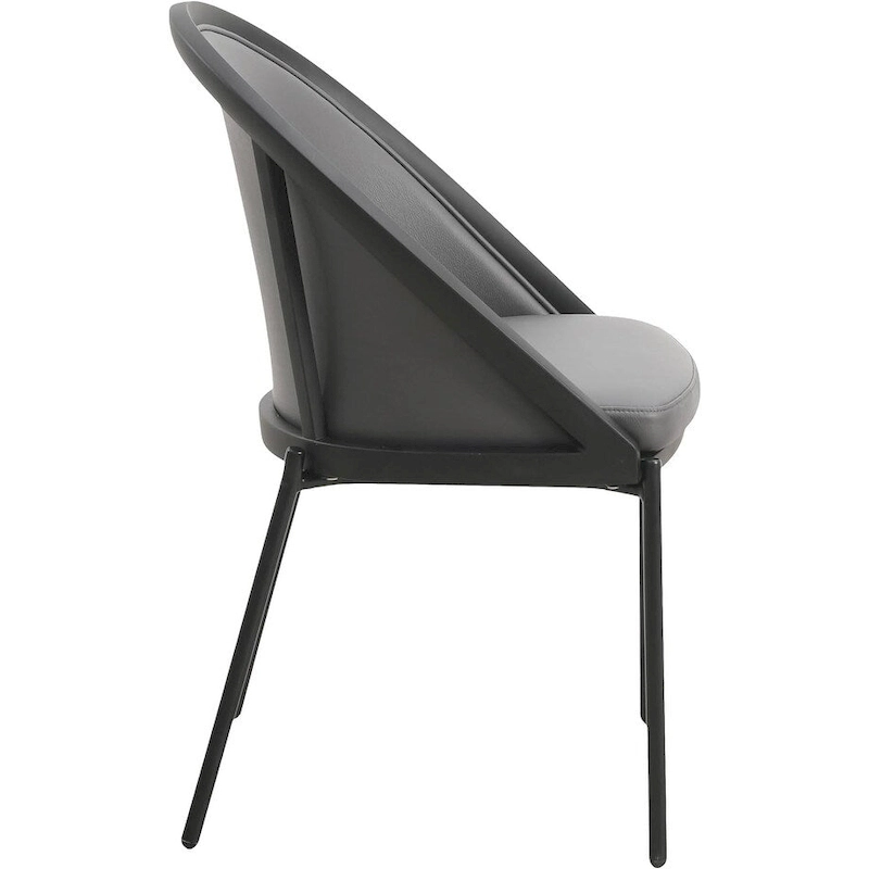 Urbane Upholstered Faux Leather Dining Chair with Powder Coated Steel Legs by LeisureMod