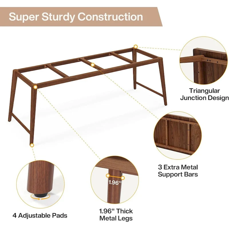 78.7  Wood Extra Long Desk, Large 2-Person Computer Desk Writing Desk