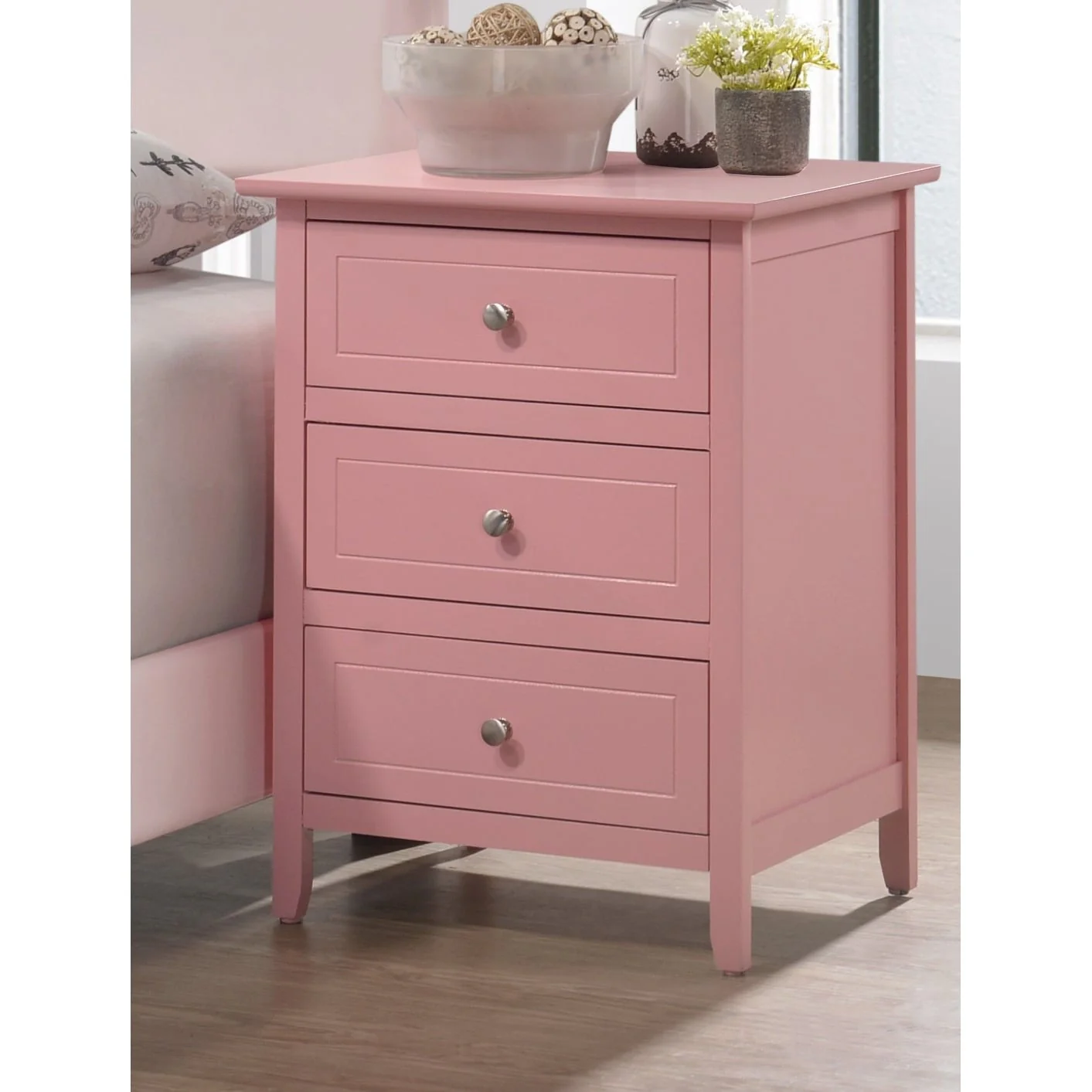 Daniel 3-drawer Transitional Wooden Nightstand