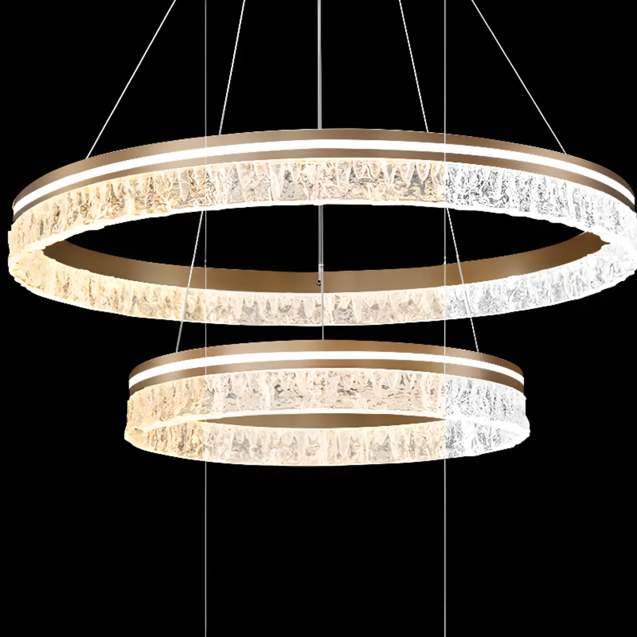 Modern LED Gold Circular Metal Chandelier