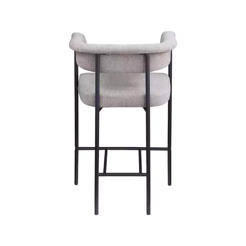 Meridian Furniture,Malin Taupe Linen Textured Fabric Counter Stool, Set of 2