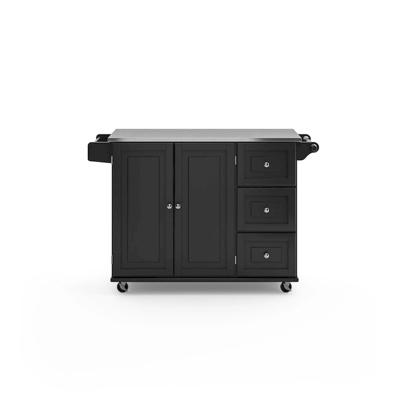 Dolly Madison Kitchen Cart with Stainless Steel Top by Homestyles