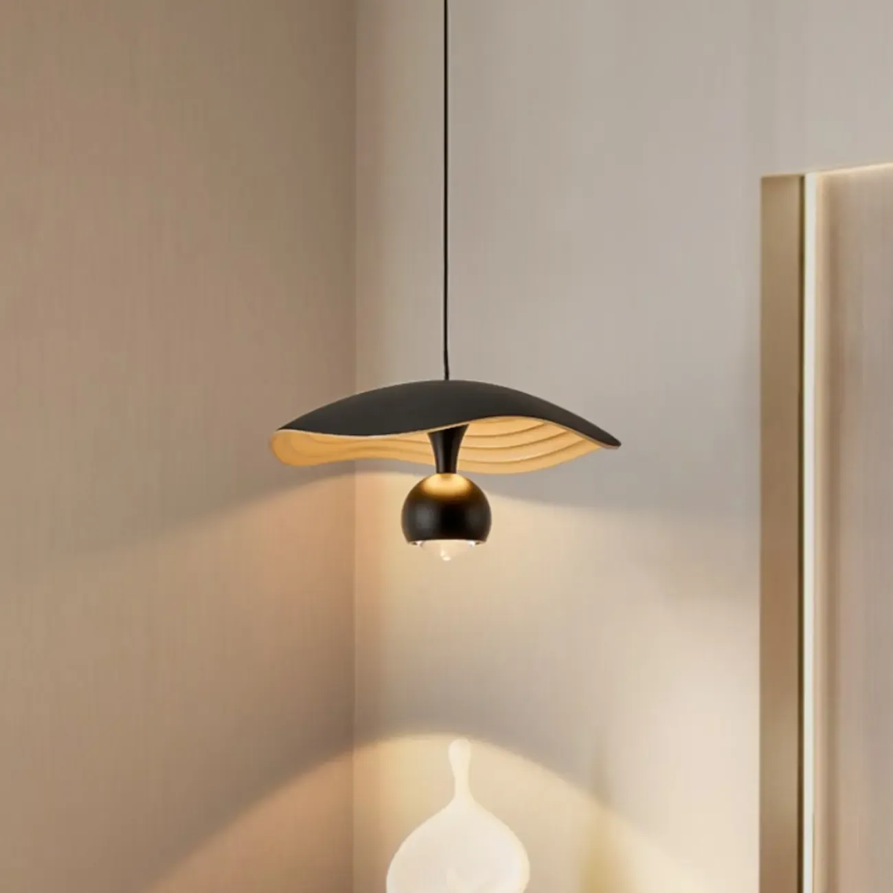 Modern Black 2-Light Pendant Light Fixture Adjustable Height