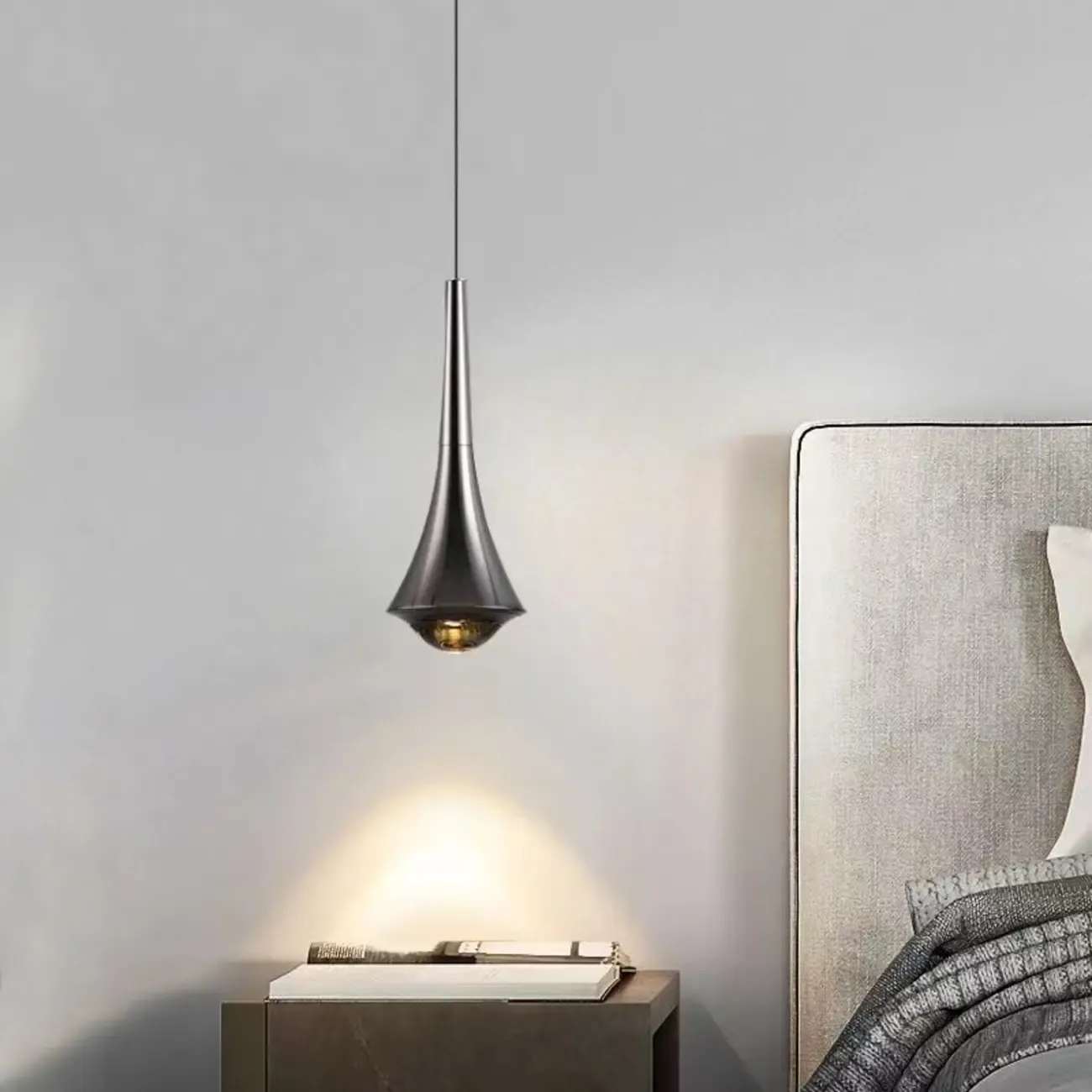 Bedside Metal Pendant Light with Third Gear Dimming