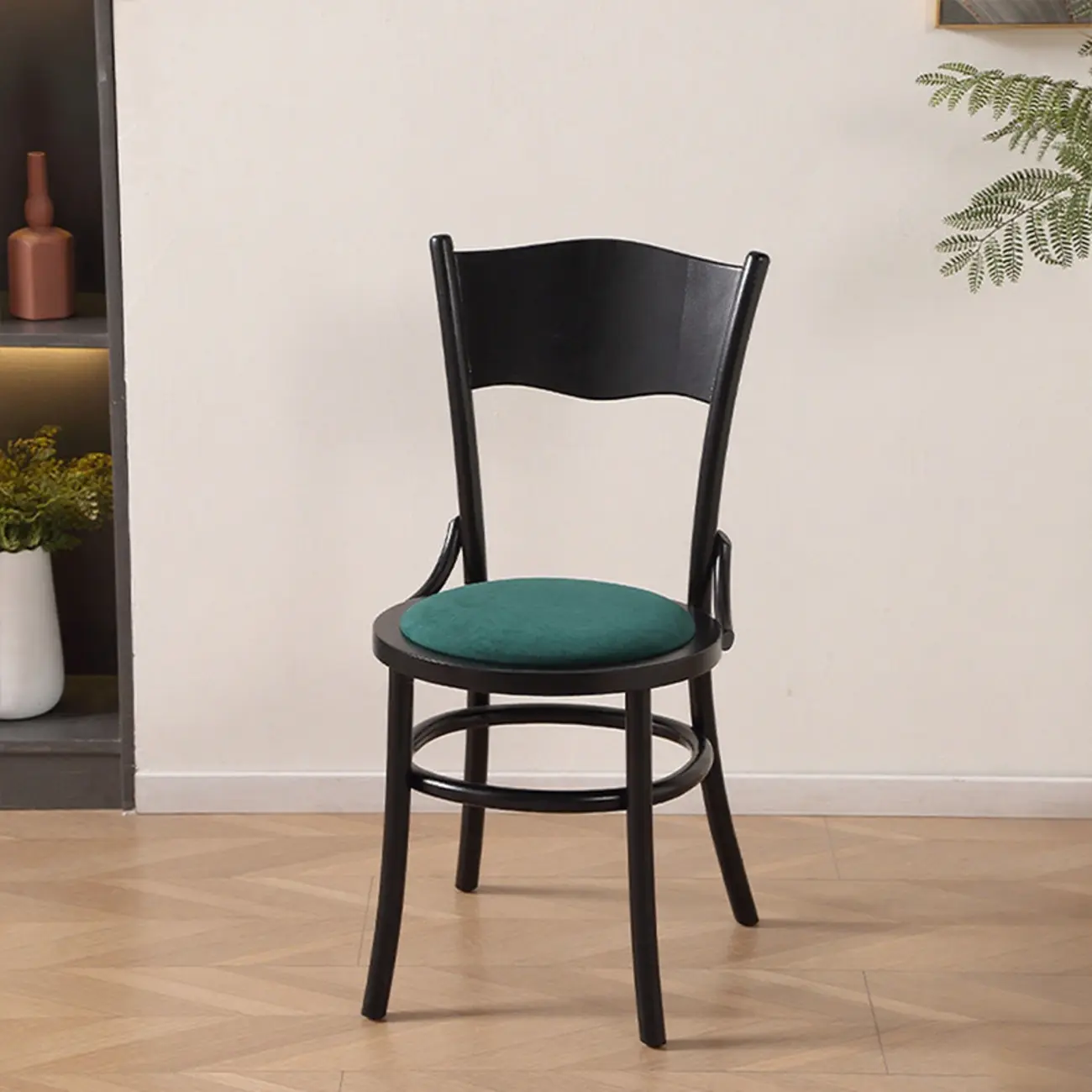 Mid-Century Modern Round Wood Dining Chair