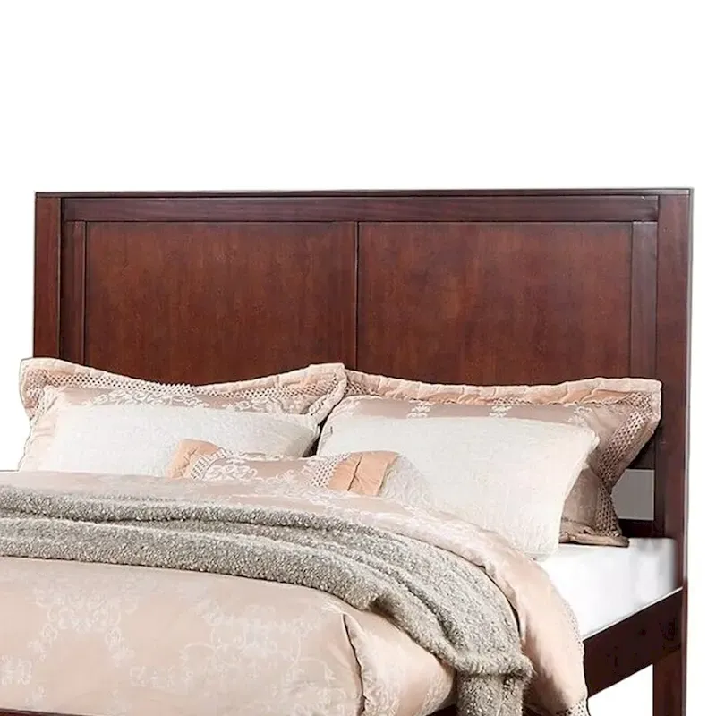 Wooden Queen Bed with 2 Panels Headboard Design