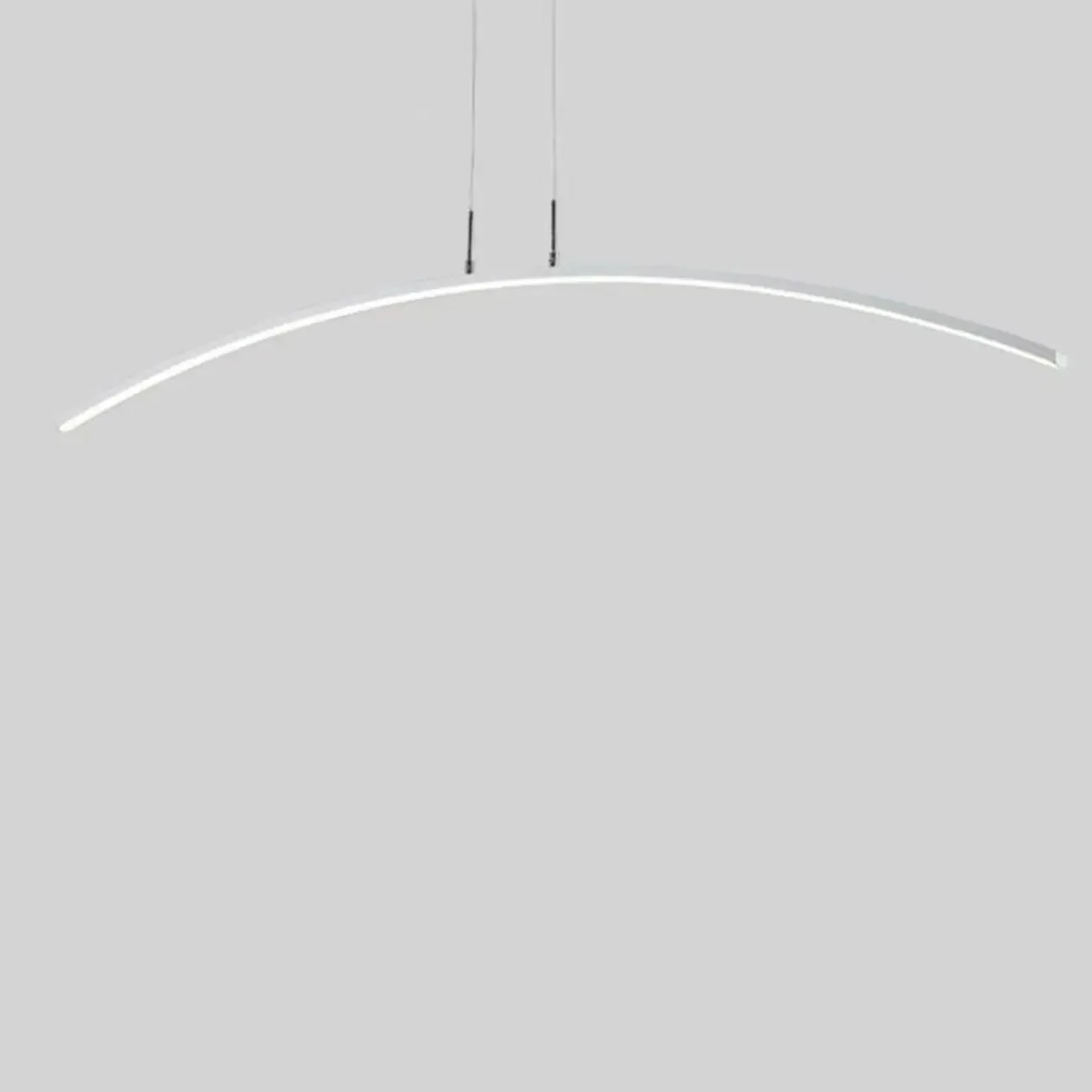 Black Linear Silica Gel Island Pendant Light Arch Shaped LED