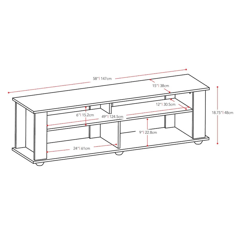 Black Wooden TV Stand - Up to 75
