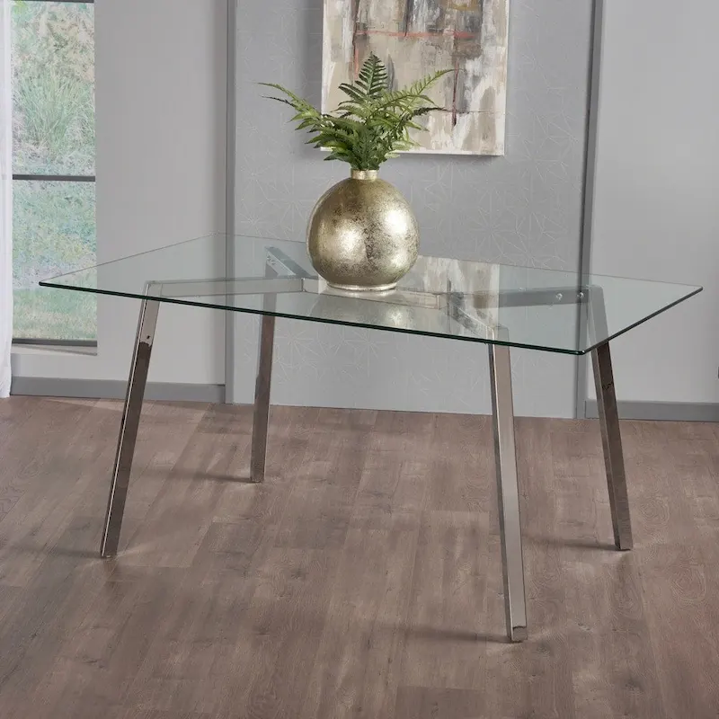 Zavier Rectangle Glass Dining Table by Christopher Knight Home
