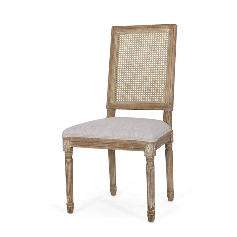Regina Wood and Cane Upholstered Dining Chair (Set of 4) by Christopher Knight Home