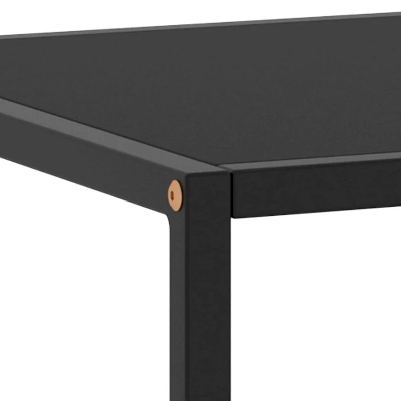 vidaXL Coffee Table Black with Black Glass 39.4x19.7x13.8 - 39.4 x 19.7 x 13.8