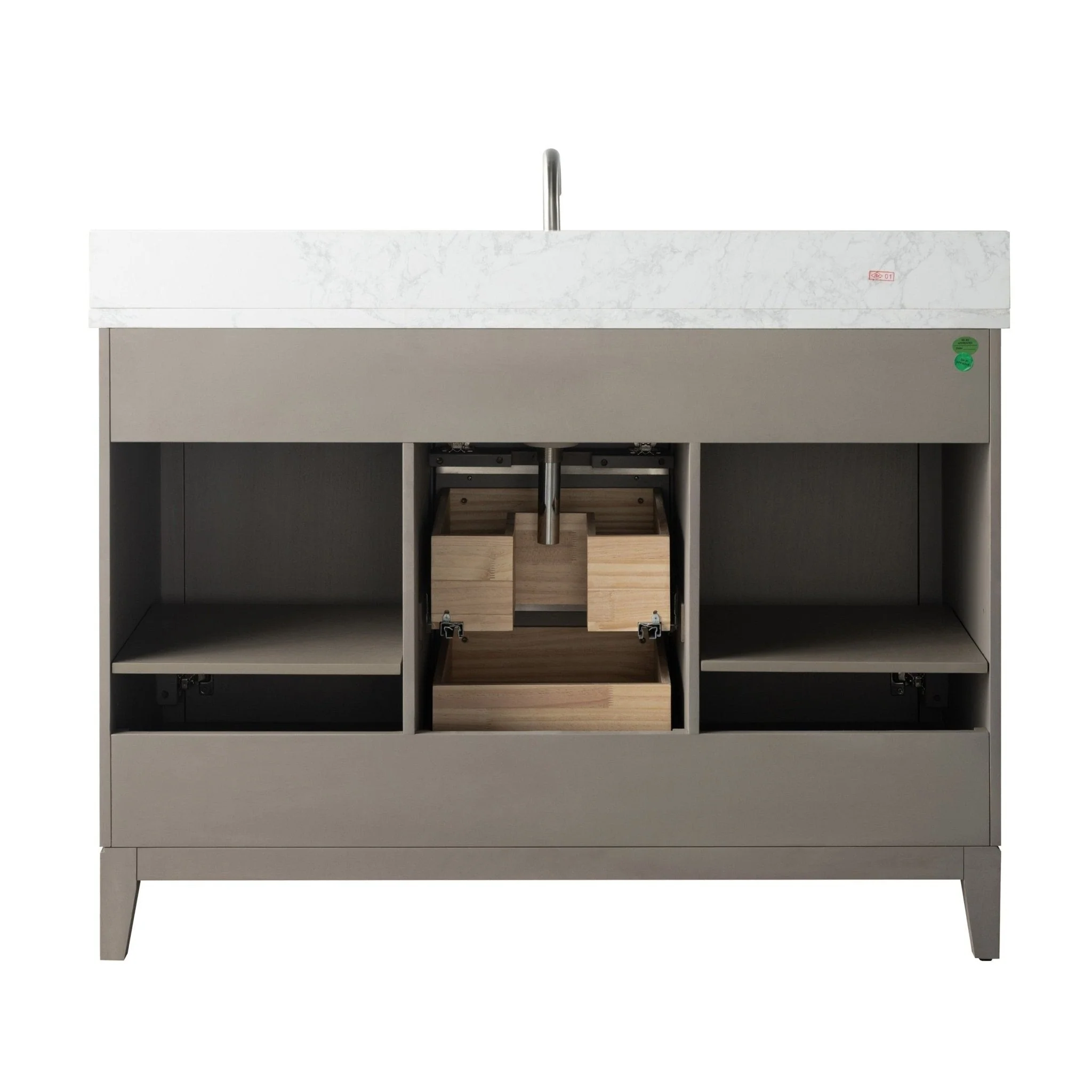 Vanity Art Bathroom Vanity with Ceramic Sink and Engineered Marble Top