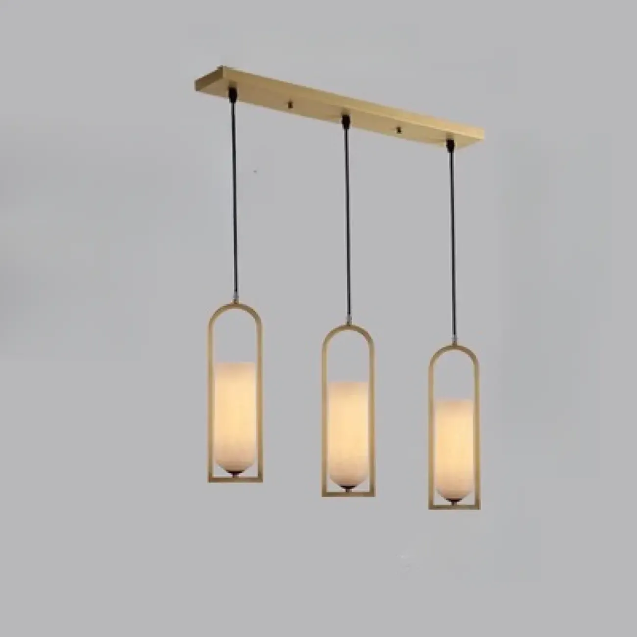 Exquisite Cylinder Gold Alabaster Hanging Pendant Light