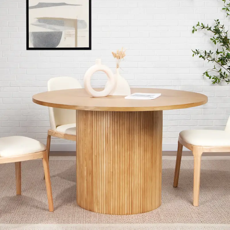 Round Fluted Pedestal Dining Table