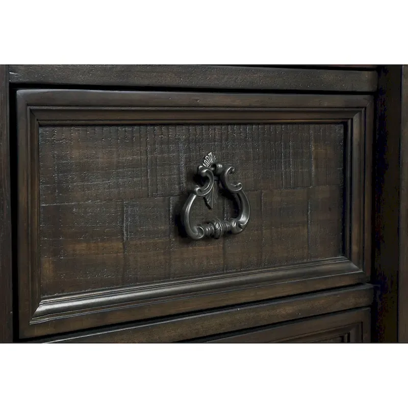 Roundhill Furniture Farson Distressed Dark Walnut Finish 4-piece Bedroom Set