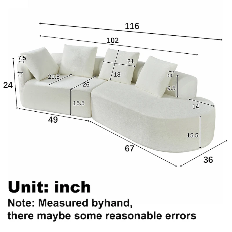 Christopher Knight Home - Olivia Curved Foam Sofa Set - 116L