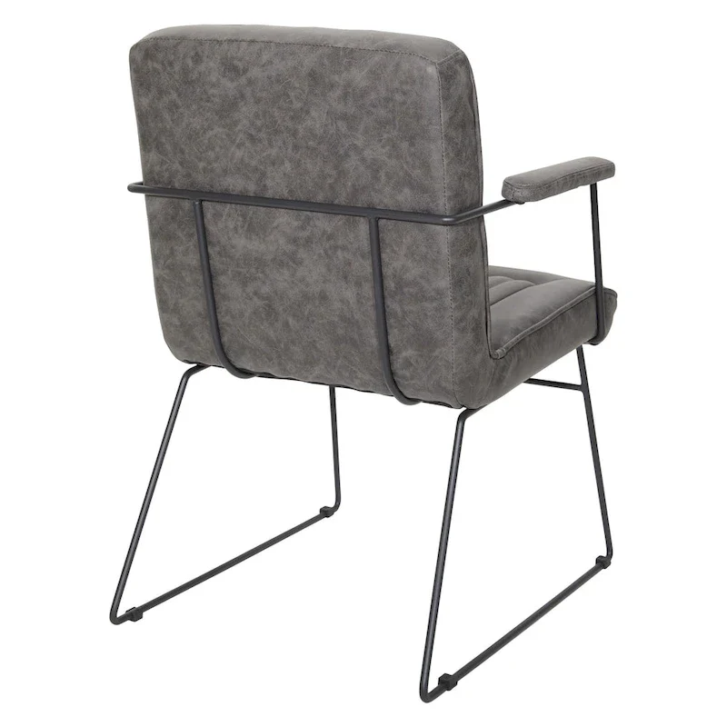 Teigen Faux Leather Chair with Sled Base