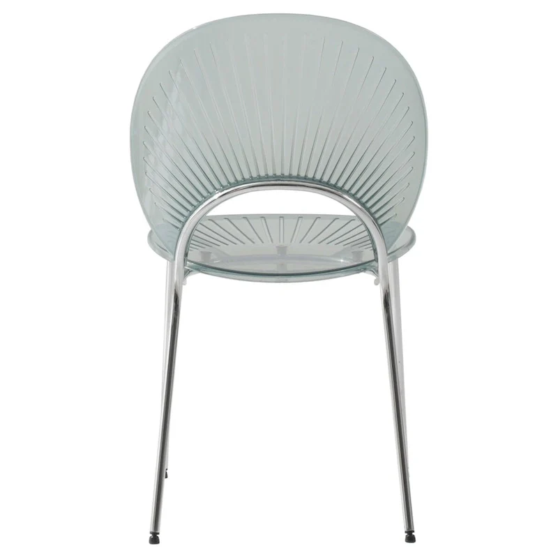 LeisureMod Opulent Plastic Dining Side Chair in Chrome Base