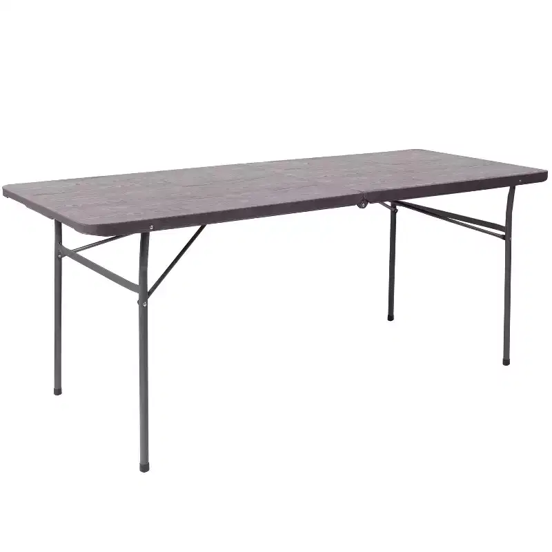 Flash Furniture 6-Foot Bi-Fold Plastic Banquet and Event Folding Table with Carrying Handle