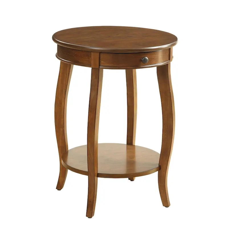 Walnut & Black End Tables by CUSchoice - 18Dia X 24H