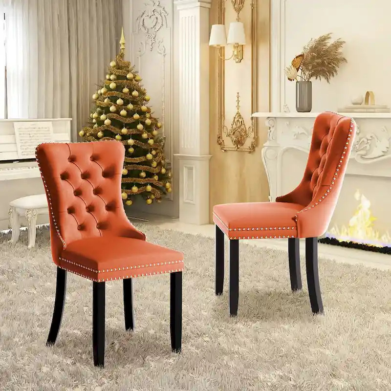 Modern Tufted Velvet Side Dining Chairs (Set of 4)