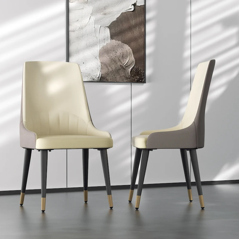 2 pieces Contemporary Leather Dining Chair - 18x19.7x32.3 inch