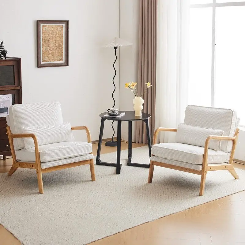 2-pc Upholstered Linen Blend Accent Chair