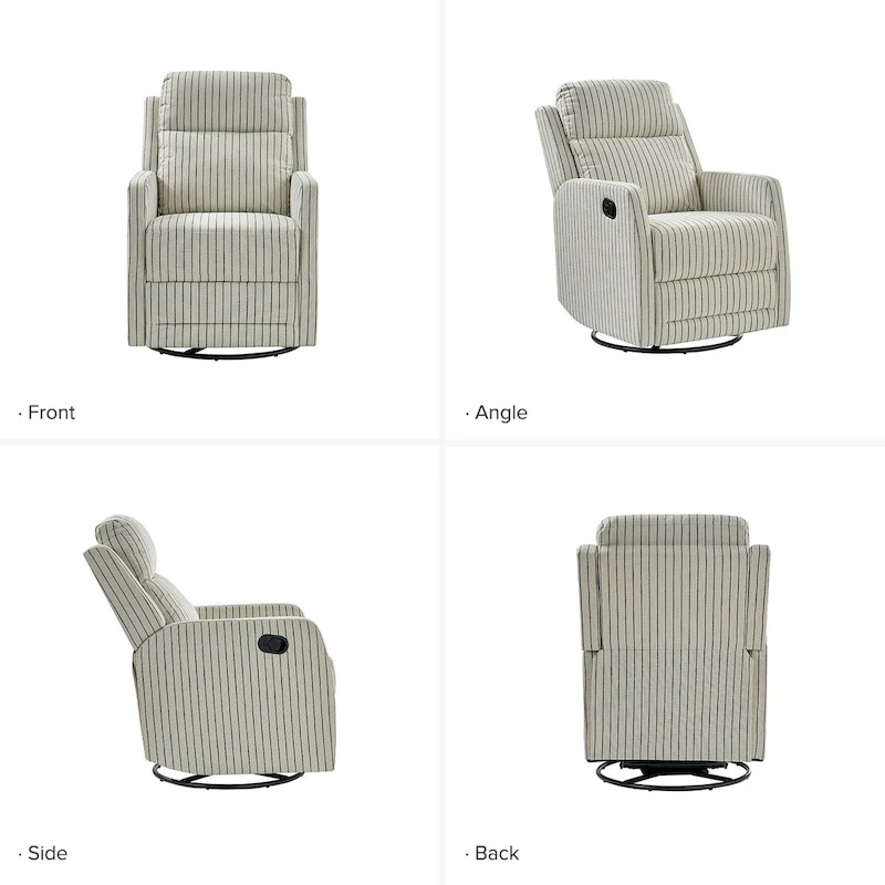 Diana Modern Polyester 360-degree Swivel Rocker Recliner Set of 2 by HULALA HOME