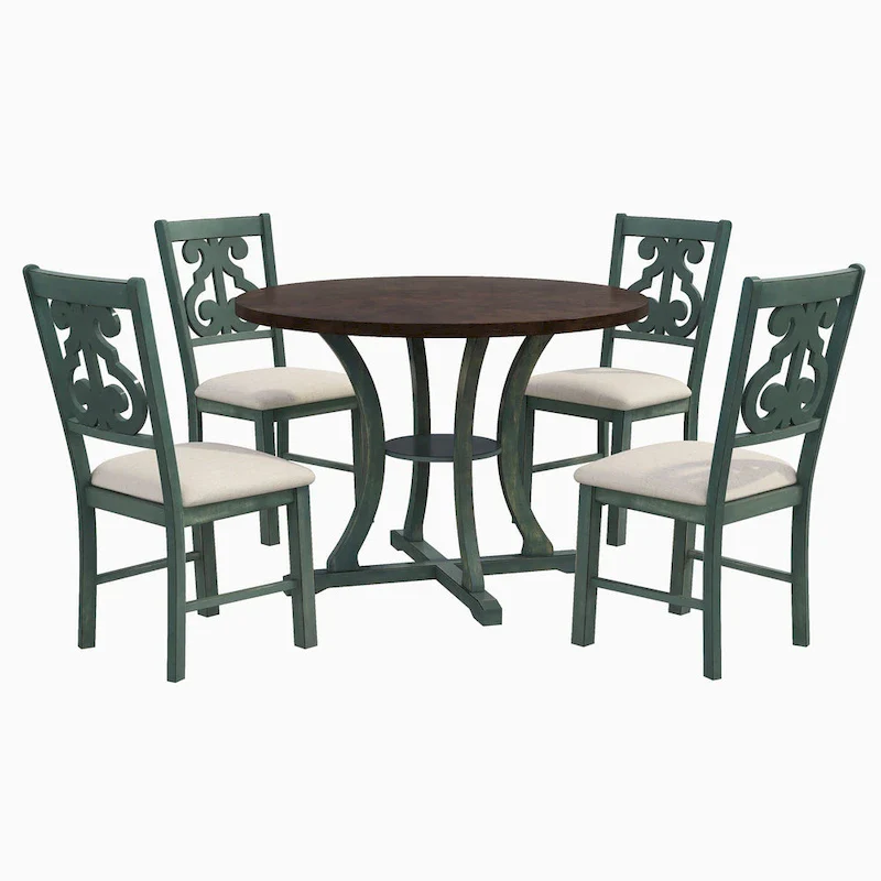 5-Piece Round Dining Table and Chair Set