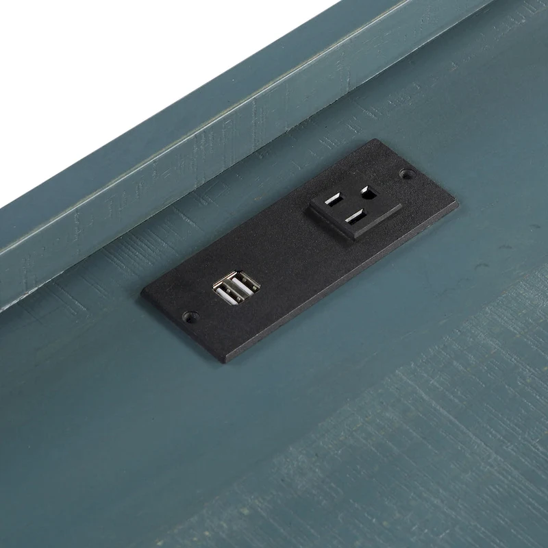 Magnus Industrial 59-inch Metal L-Shape Computer Desk with USB by Furniture of America