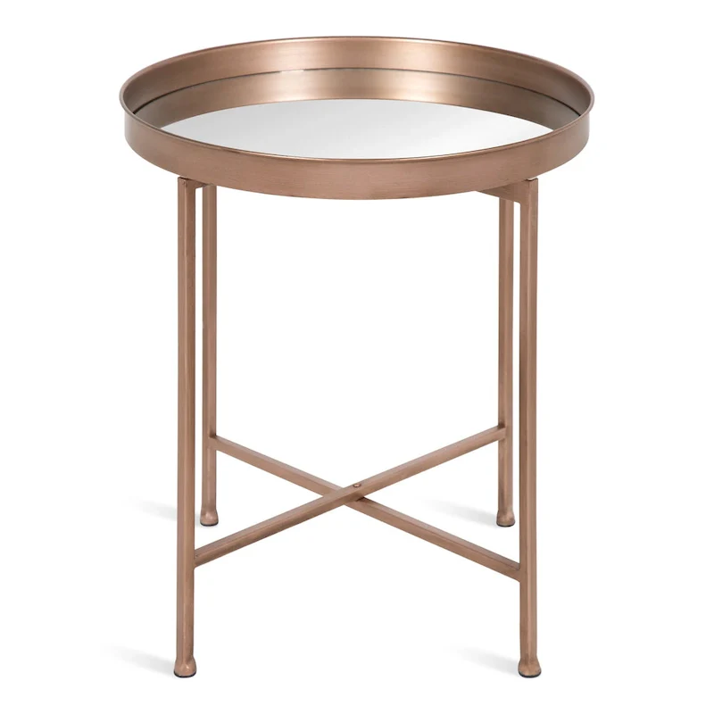 Kate and Laurel Celia Round Metal Side Table - 18.25x18.25x22