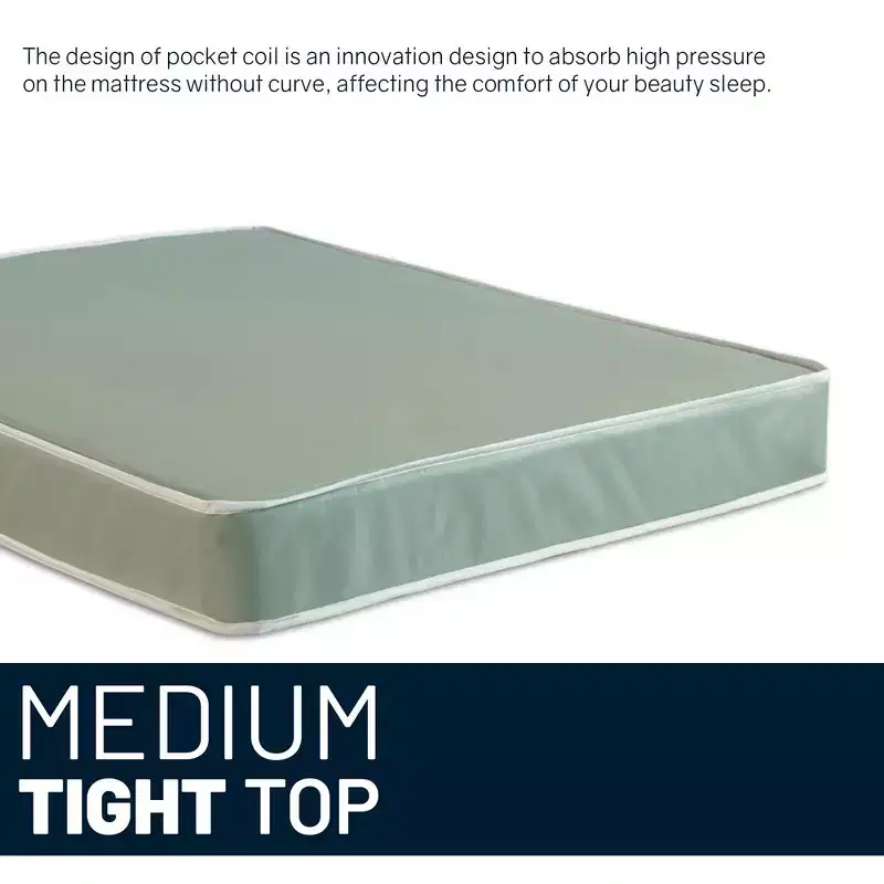 Continental Sleep, 9-Inch Vinyl Medium Tight Top Water Proof Pocket Coil Hybrid Mattress