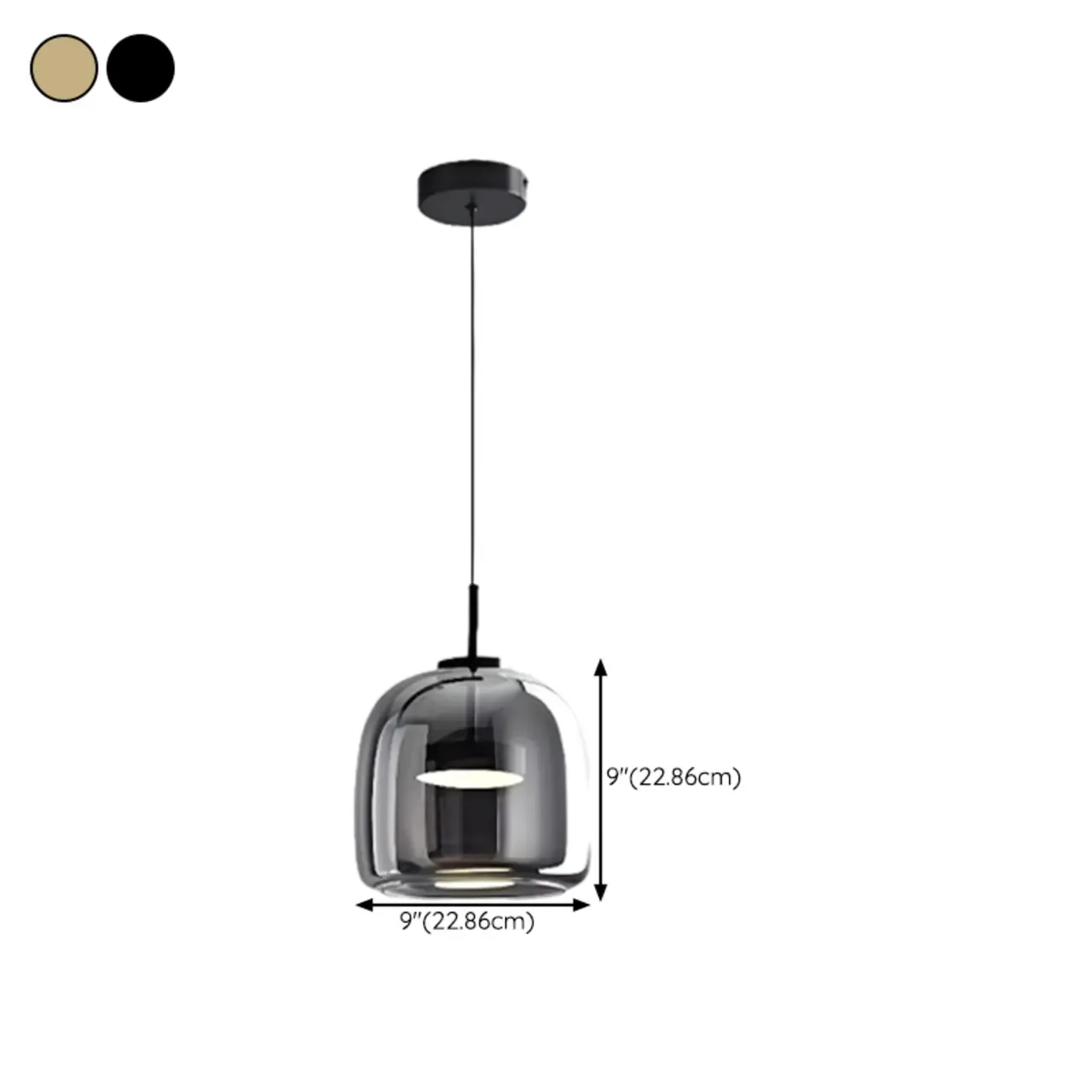 Dimmable Geometric Metal Glass LED Pendant Light