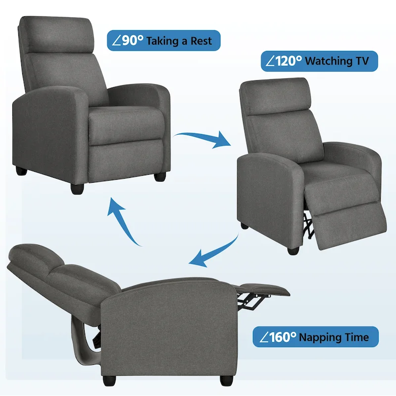 Yaheetech Modern Fabric Recliner Chair