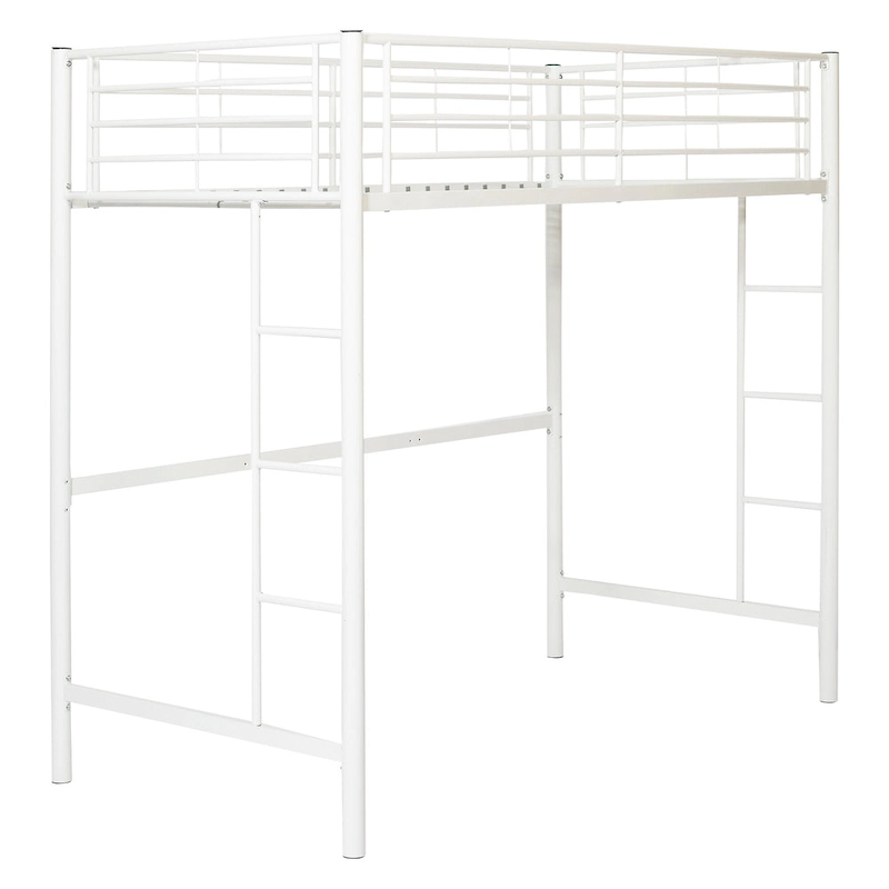 Middlebrook Abner White Metal Classic Twin Loft Bed