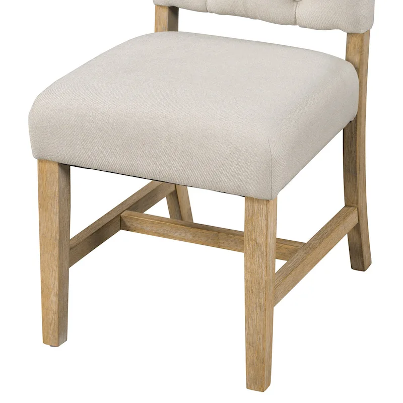 5 Pcs Wooden Round Dining Table Set, Kitchen Dining Table Chair Set with Extendable Table and 4 Upholstered Chairs