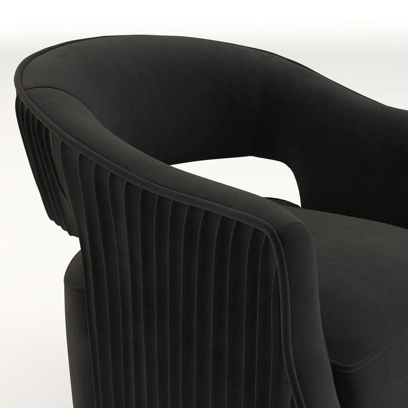 SEYNAR Modern Glam Velvet 360 Degree Swivel Open-Back Accent Armchair Set of 2