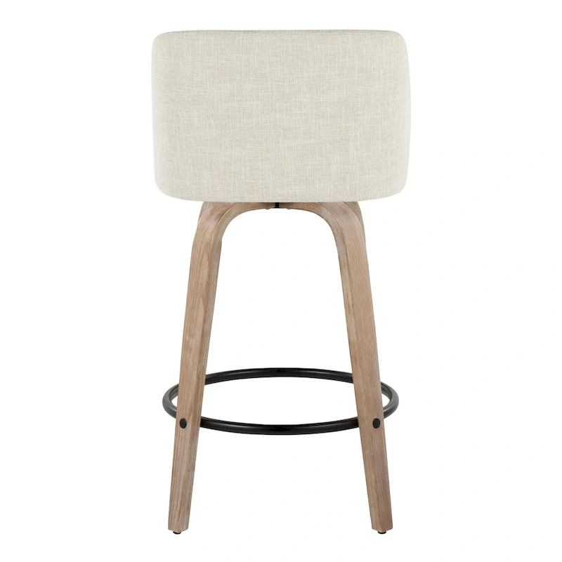 Carson Carrington Vallberga 26  Fixed-Height Counter Stool With Whitewashed Wood Base (Set of 2)