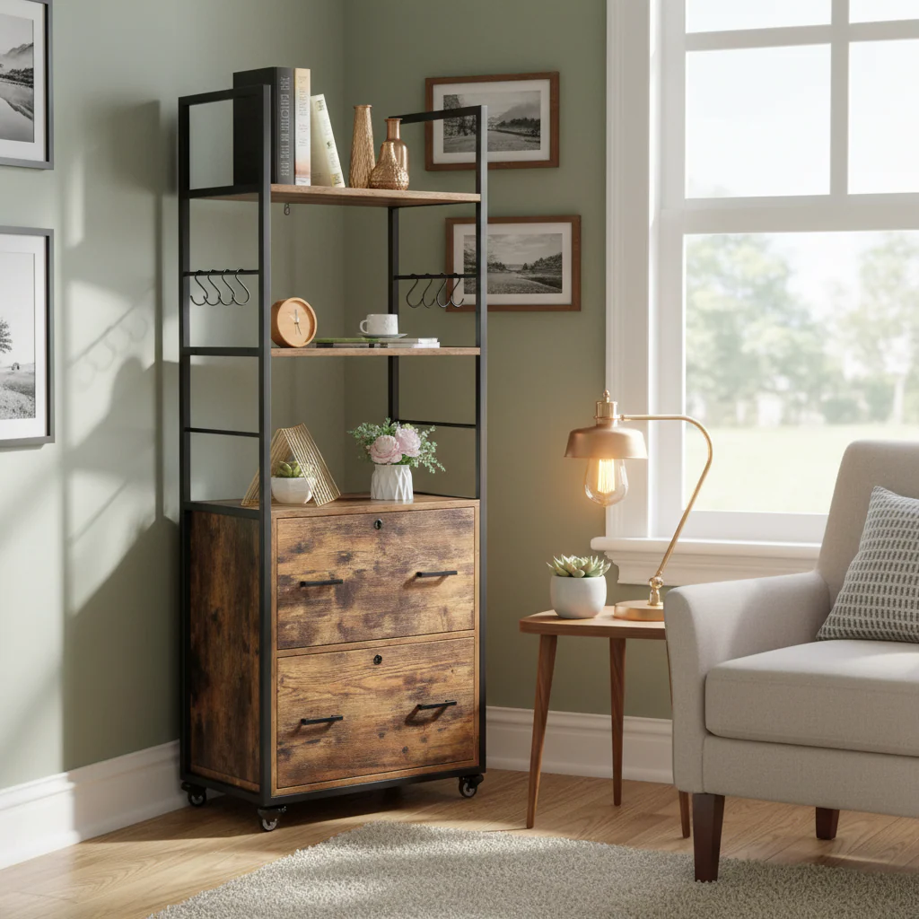 File Cabinet with 2 Drawer and 2 Shelves