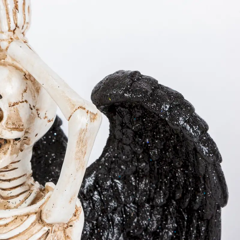 6.69 Inch Resin Halloween Yoga Skeletons with Wings Set of 3