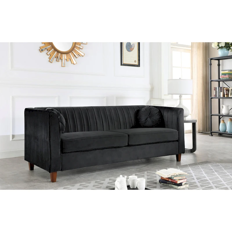 Arvilla Velvet Kitts Classic Chesterfield Sofa