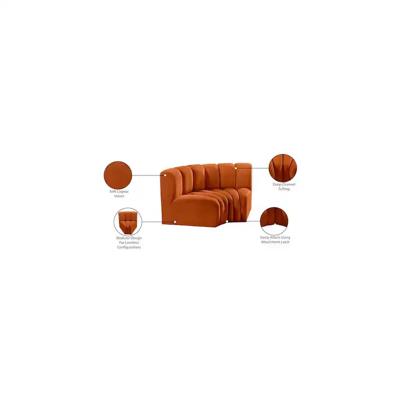 Meridian Furniture,Arc Velvet Modular Sofa
