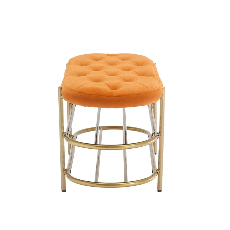 SEYNAR 40 Velvet Upholstered Living Room Bench with Double shoe rack